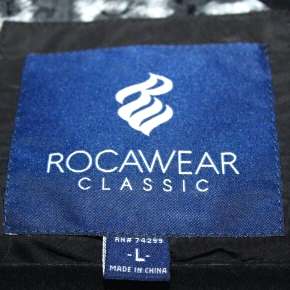 Rocawear Classic Puffer Jacket Black - Leopard Print Lining - Picture 6 of 9